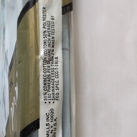 Cannon Twin Flat Bed Sheet Gold Label Butterflies Blue Mid Century Precale MCM - Picture 5 of 6